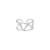 Zilveren ear cuff, met golvende lijn