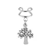 Zilveren ear cuff met hanger, tree of life