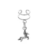 Zilveren ear cuff met hanger, Pegasus