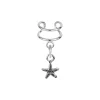 Zilveren ear cuff met hanger, zeester
