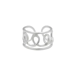 Zilveren ear cuff met lussen