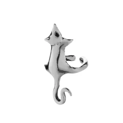 Zilveren ear cuff, muis of ratje