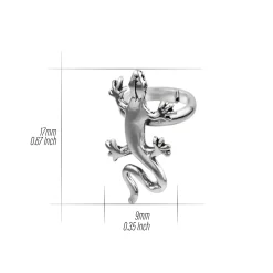 Zilveren ear cuff, salamander