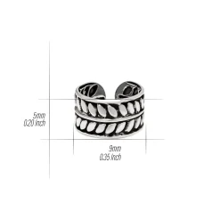 Zilveren ear cuff, veer