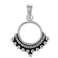 Zilveren hanger, cirkel Balinese stijl