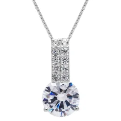 Zilveren ketting, chique ketting met kristallen