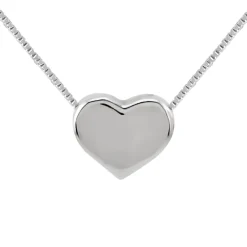 Zilveren ketting, glad hartje