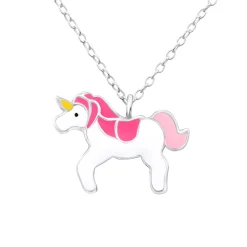 Zilveren ketting met eenhoorn hanger