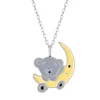 Zilveren ketting met hanger, koala met maan