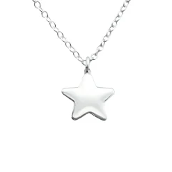 Zilveren ketting met hanger, ster