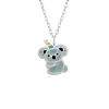 Zilveren ketting met hanger, koala eenhoorn met glitters