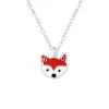 Zilveren ketting met hanger, vosje