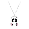 Zilveren ketting met hanger, panda