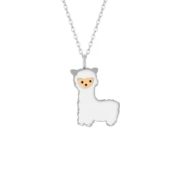 Zilveren ketting met hanger, alpaca