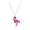 Zilveren ketting met hanger, flamingo