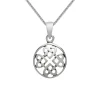 Zilveren ketting met hanger, oneindige knoop van hartjes