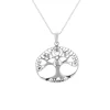 Zilveren ketting met hanger, brede levensboom