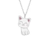 Zilveren ketting met wit katje