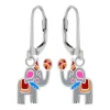 Zilveren oorhangers, circusolifant met bal