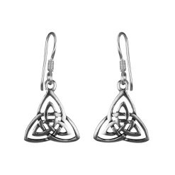 Zilveren oorhangers, dubbele triquetra