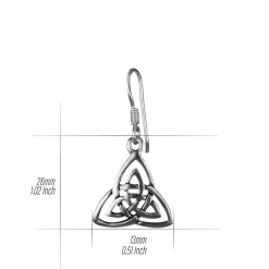 Zilveren oorhangers, dubbele triquetra