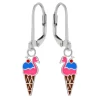 Zilveren oorhangers, flamingo-ijsje