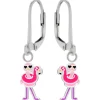 Zilveren oorhangers, flamingo met zwemband en hartjes zonnebril