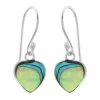 Zilveren oorhangers, hart van Abalone steen