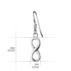 Zilveren oorhangers, infinity