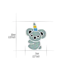 Zilveren oorhangers, koala met glitters en gekleurde unicorn hoorn