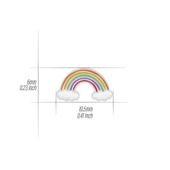 Zilveren oorhangers, regenboog met glitterwolkjes