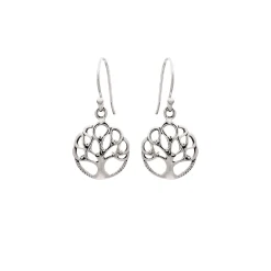 Zilveren oorhangers, tree of life