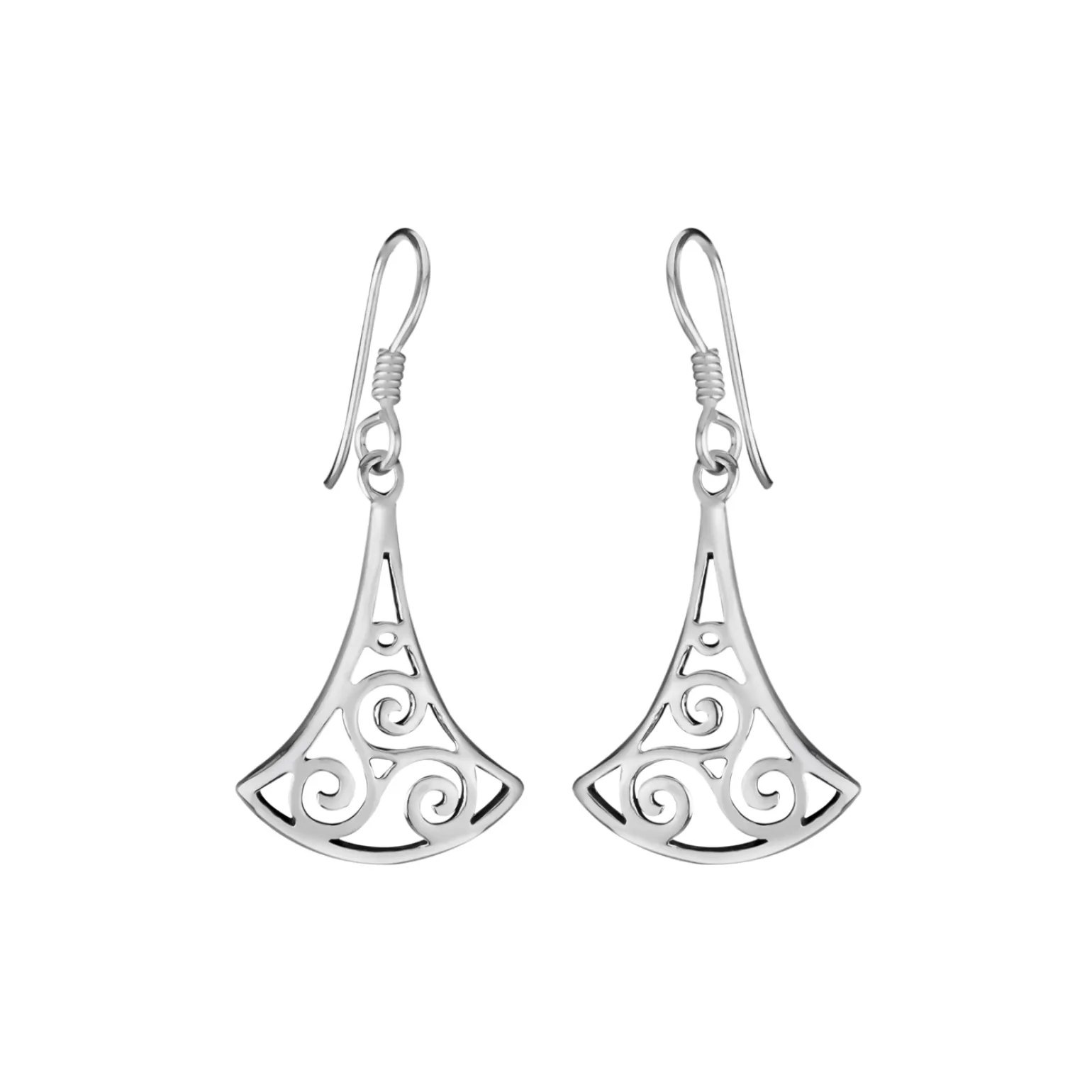 Zilveren oorhangers, triskele of triskelion