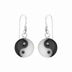 Zilveren oorhangers, yin en yang