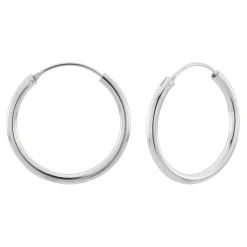 Zilveren oorringen, 30 mm, 3 mm dik