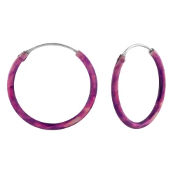 Zilveren oorringen, 18 mm, 1.2 mm dik, roze