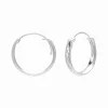 Zilveren oorringen, 18 mm brede diamond cut hoops