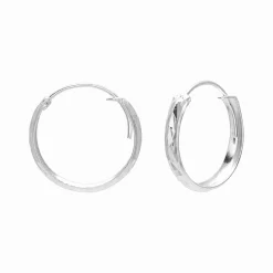 Zilveren oorringen, 18 mm brede diamond cut hoops