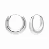 Zilveren oorringen, 20 mm brede gladde hoops