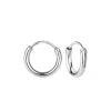 Zilveren oorringen, 12 mm, plain, breed