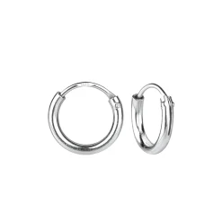 Zilveren oorringen, 12 mm, plain, breed