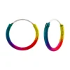 Zilveren oorringen, 14 mm, regenboogkleuren