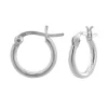 Zilveren oorringen, brede band, 14mm