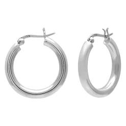 Zilveren oorringen, brede hoops