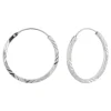 Zilveren oorringen, diamond cut, 25 mm