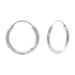 Zilveren oorringen, diamond cut