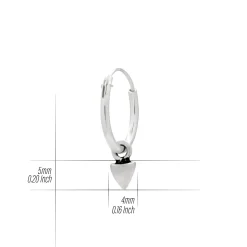 Zilveren oorringen, kegel stud hanger