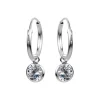Zilveren oorringen, kristal hanger