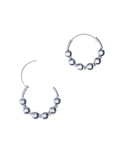 Zilveren oorringen met bolletjes 12 mm