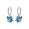 Zilveren oorringen met hanger, zeemonster